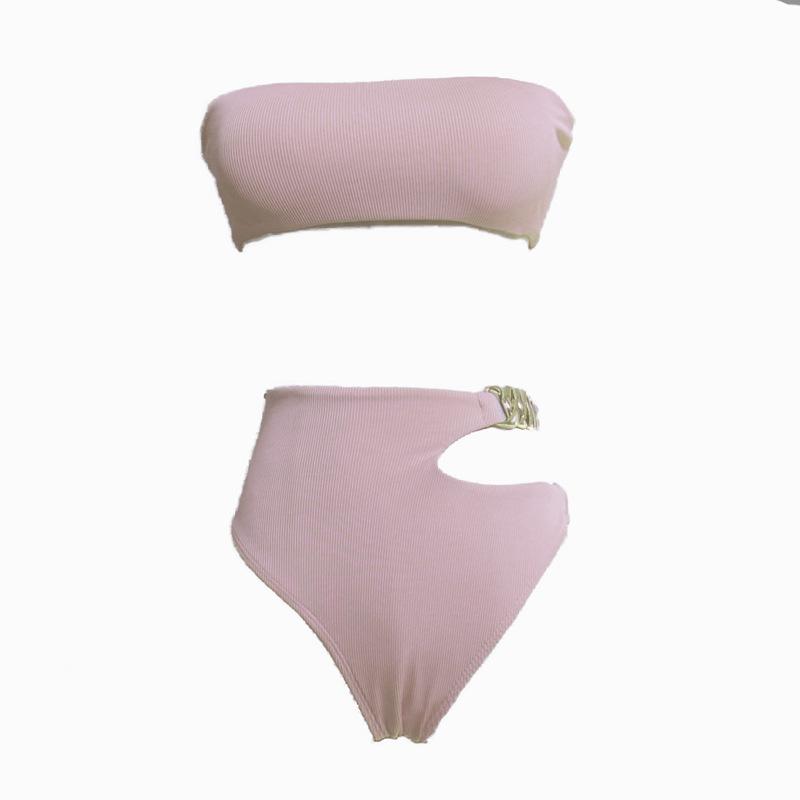 Bikini Sexy Ribbed High Waist Bralette Bikini Female Swimsuit Women Swimwear Two-pieces Bikini Set Bather Bathing Suit Swim