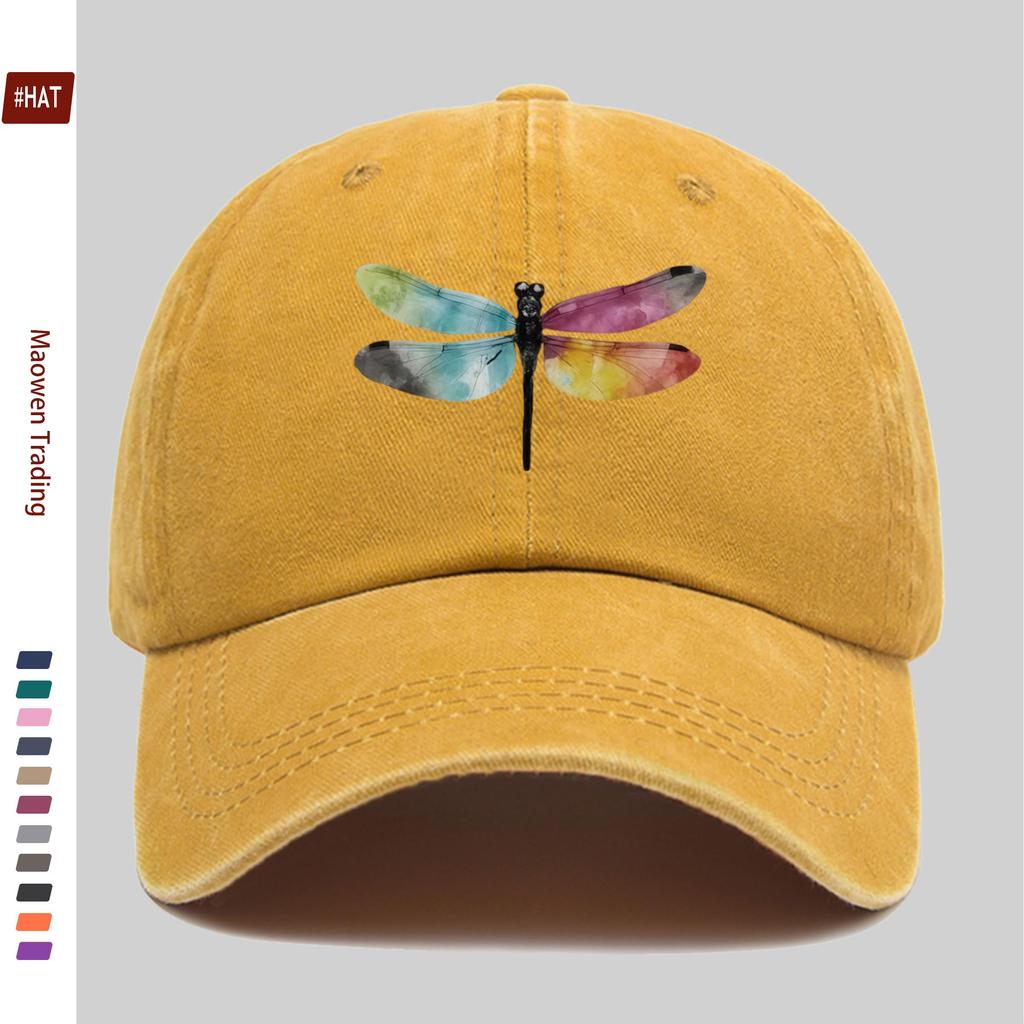 PC Niedliche Libellen-Print Baseballkappe Sexy Design Sonnenhut Bequem und Leicht Trucker Dekorativer Hut mit Verstellbarem S