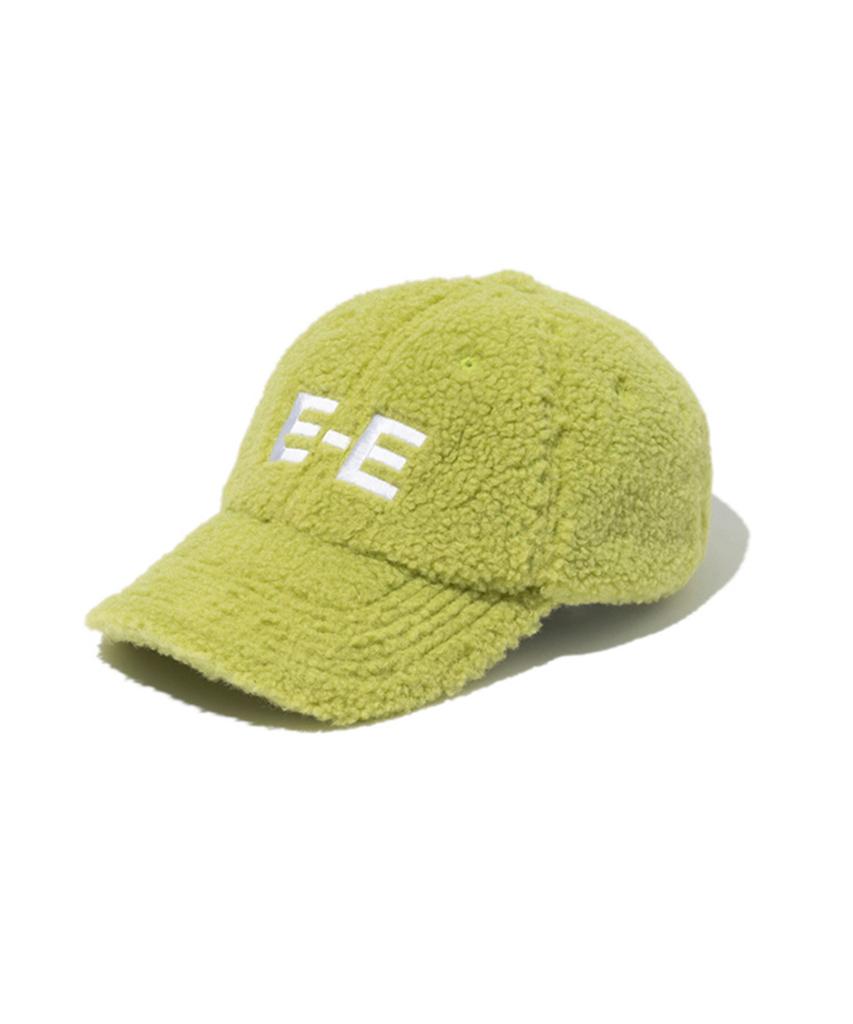 ERER Embroidered Detail Fleece Baseball Cap Yellow Green