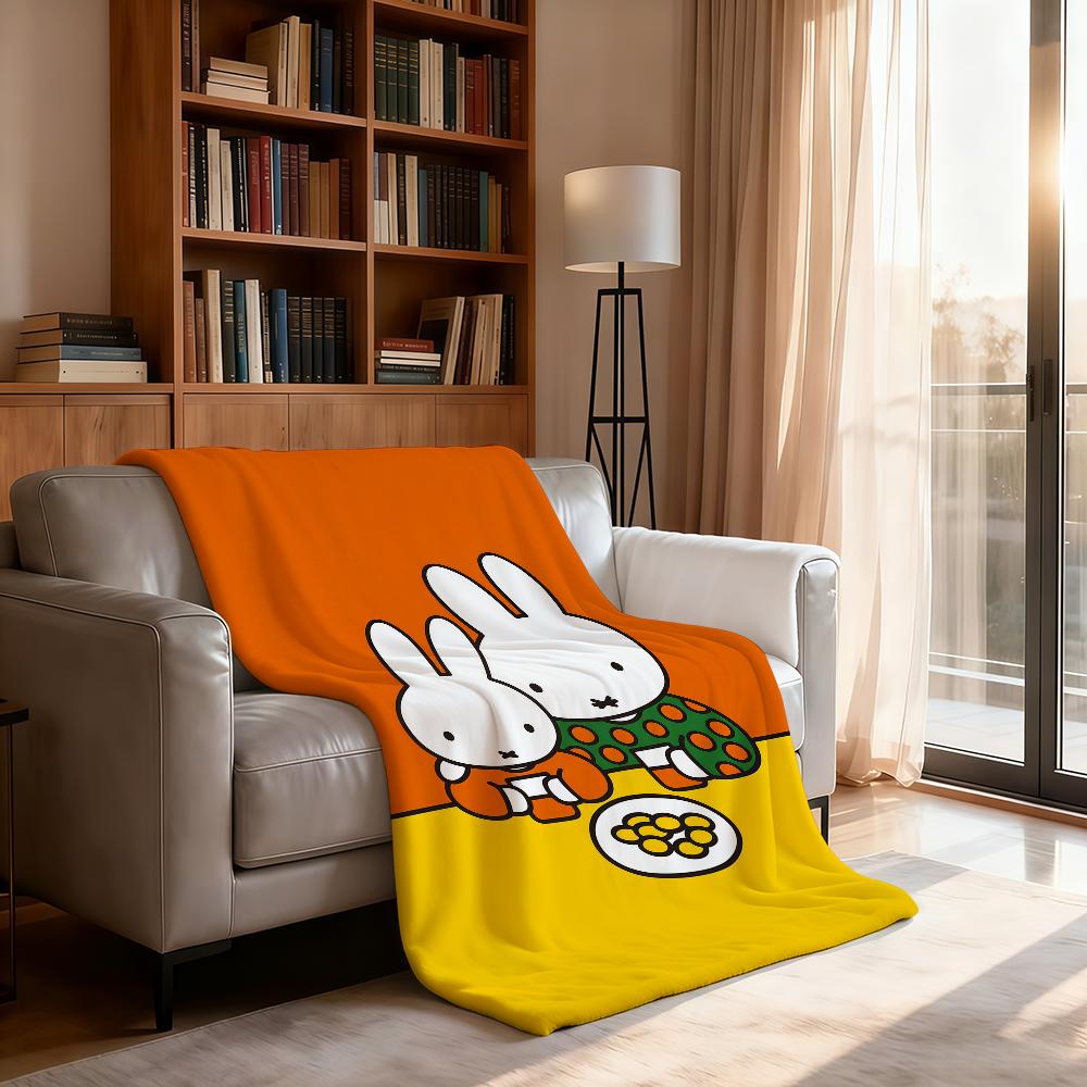 Kawaii M-MiffyS Blanket Soft Throw Blanket for Home Bedroom Bed Sofa Picnic Travel Office Rest Cover Blanket Gift