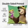 MMasha And The BearR Cartoon Cushion Cover Plush Fabric Soft DoubleSided Printed Sofa Warm Winter Home Child Gift Pillow Case
