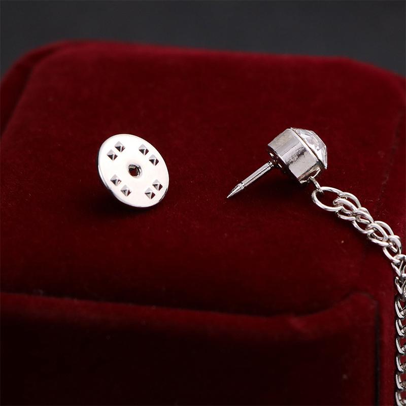 Cz Tassel Chain Angel Wings Brooch Men And Women Luxury Zircon Metal Feather Lapel Pins Men Women Jewelry Accessories