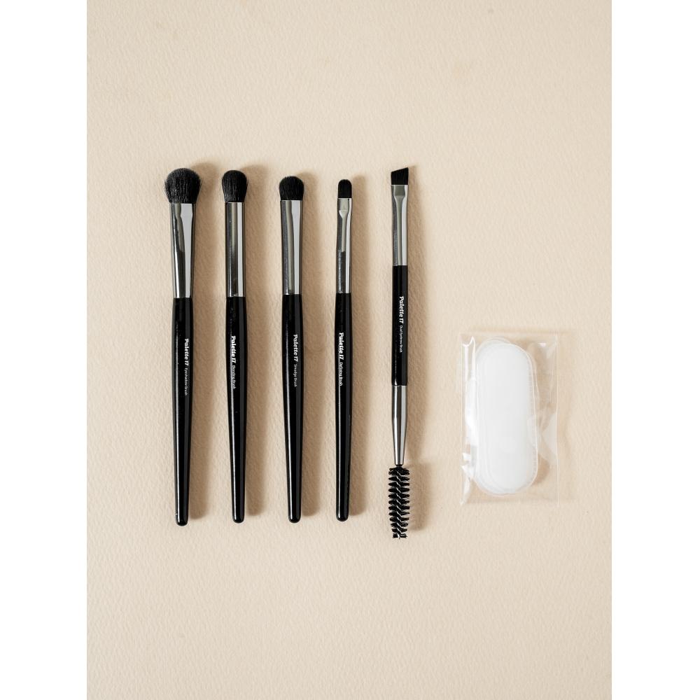 Daiso Palette 17 Eye Makeup Brush Set Of 5