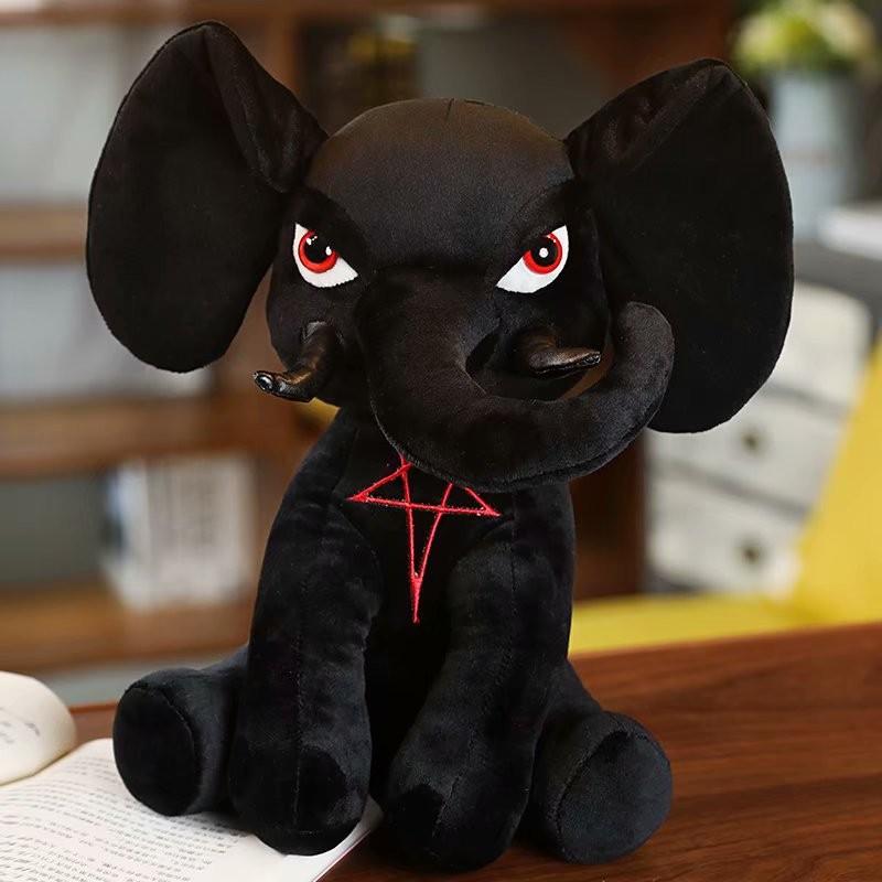 

Plush Stufffed Dark Toy Black Elephant Hydra Figure Three Eyed Rabbit Dolls Elephant