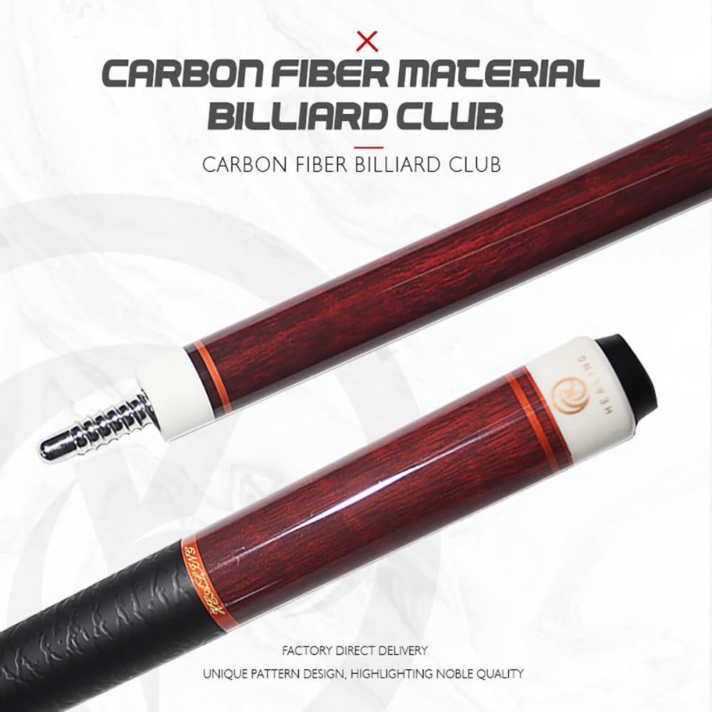 Billiard Cue OKHEALING 19oz Jointed Carbon Fiber Pool Cue Stick Cue Tip 58" 1/2 11.8mm (Play Cue)