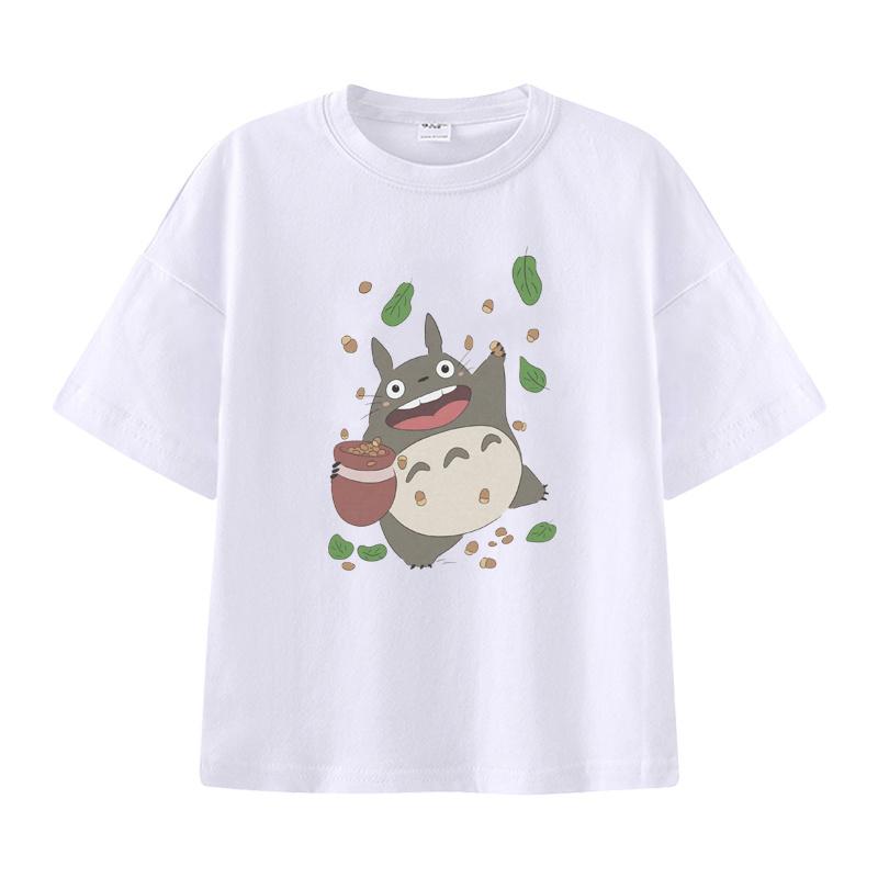 Children's Clothes Girls Boys Short Sleeve T-shirt Summer 100% Cotton Stylish Loose Clothes Miyazaki Totoro