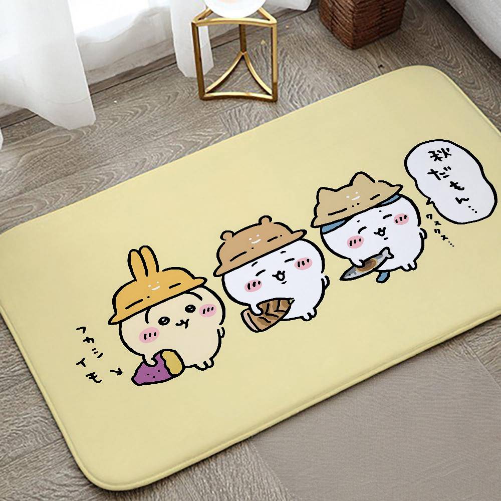 Cute Cartoon C-chiikawa Floor Mats Home Laundry Rug Carpet For Living Room Decor Lounge Area Anti-slip Foot Mat Entrance Doormat