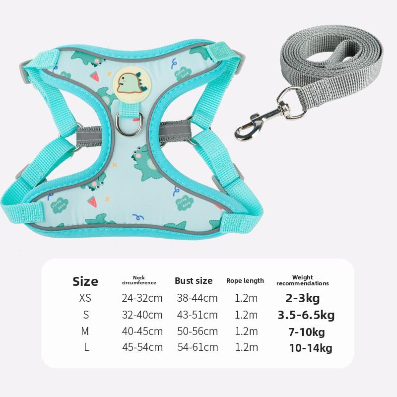 

Dog Leash, Pet Chest Harness, Vest Dog Harness, Small Dog Leash, Reflective Dog Leash, Reflective Design XS