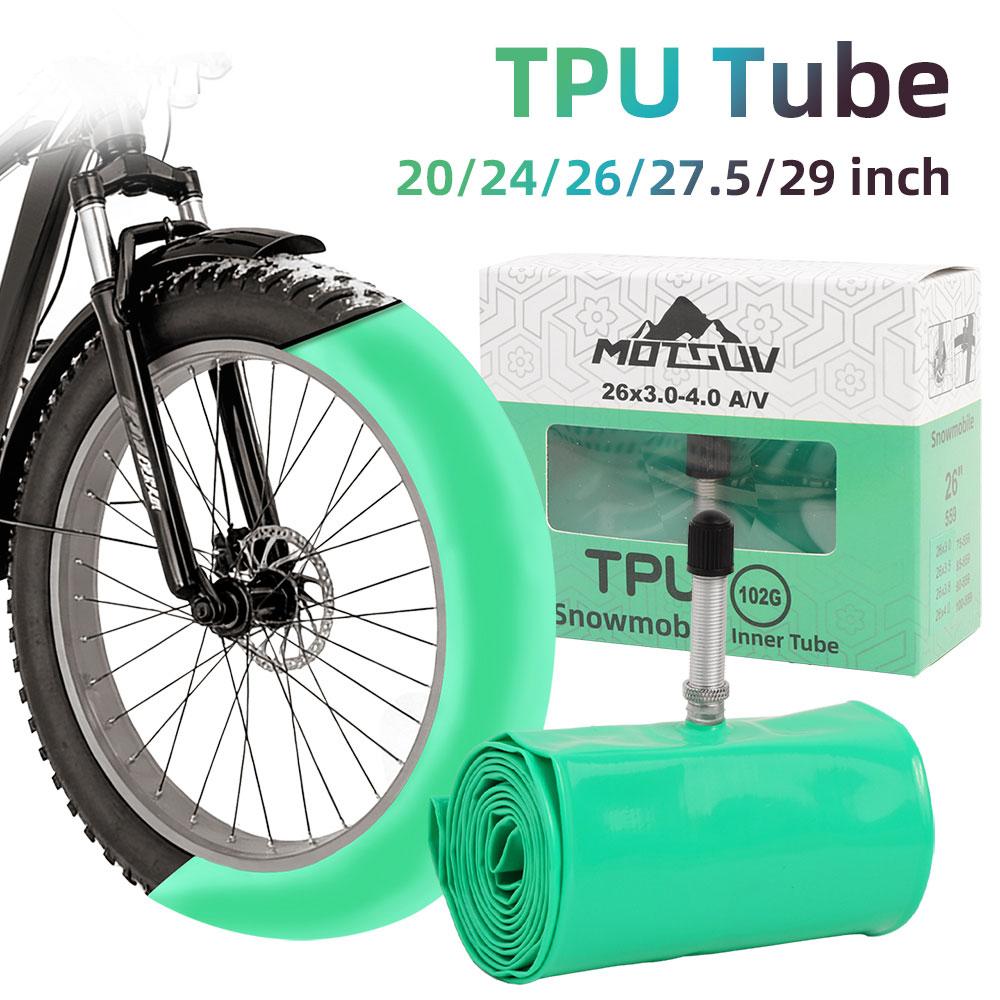 Winter Bike TPU Inner Tube Lightweight Durable Anti-Puncture Wide 26/27.5/29 Inch 3.0/4.0 Width for Snow Beach Off-Road Riding