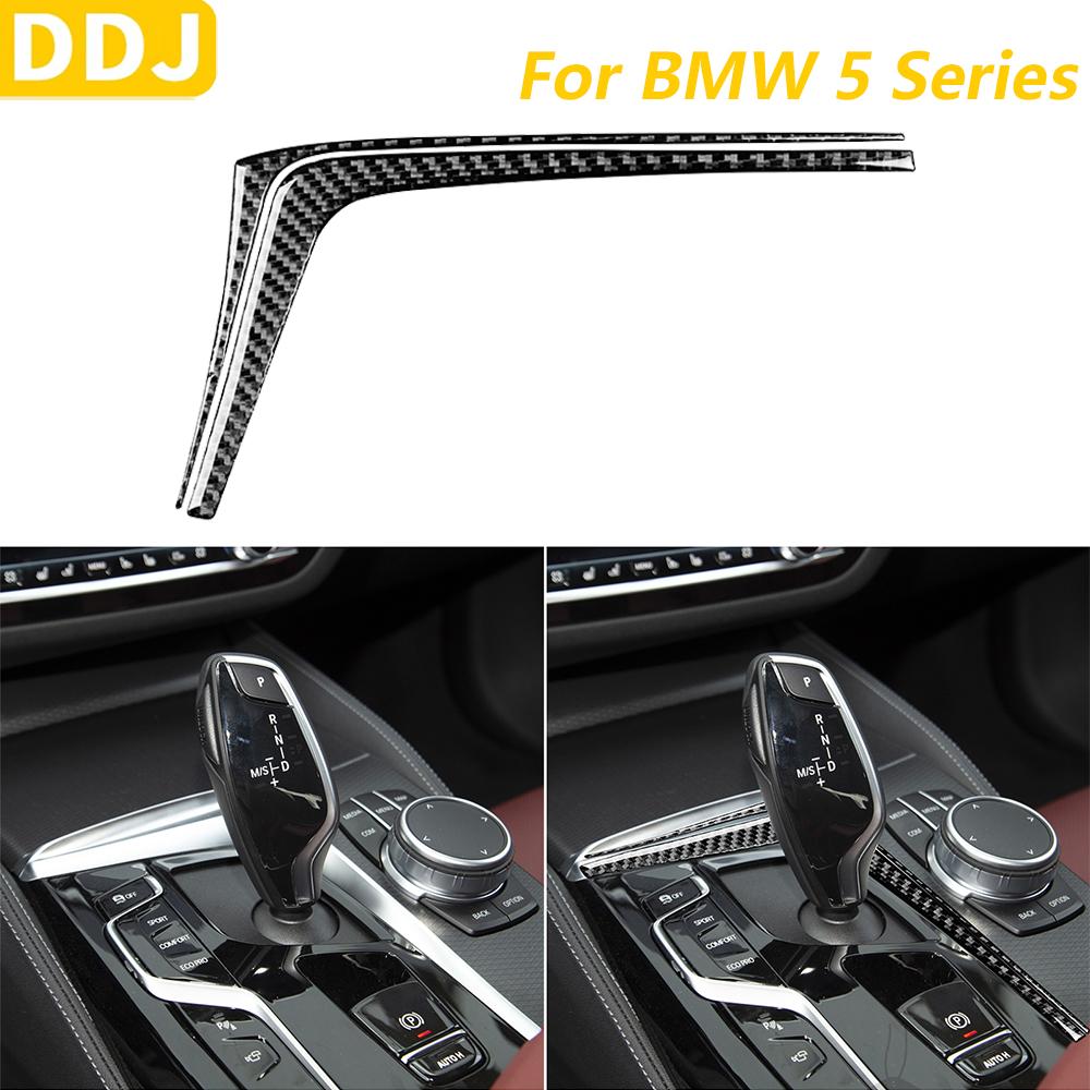 For BMW 5 Series G30 G31 G38 2017-2023 Carbon Fiber Central Control Gear Shift Frame Trim Cover Car Accessories Interior Sticker