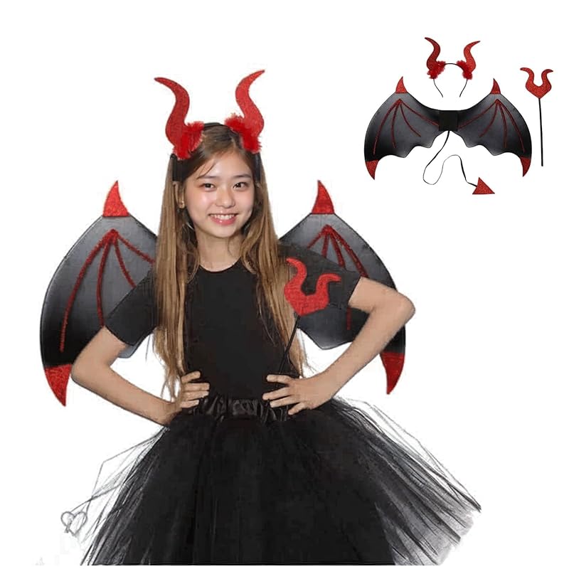 

[R-Dream] devil parts set devil corner feather tail cane cosplay set devil little devil succubus Tail headband cane halloween disguise costume costume