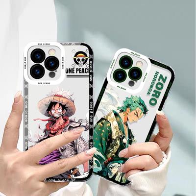 Klare transparente Angel Eyes-Hülle für Apple 14 Pro Max, iPhone 15 Plus, XR – Luffy & Zoro-Design.