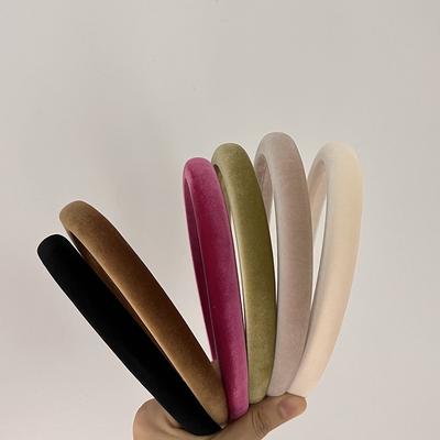 Fasce per capelli in velluto di alta qualità larghezza 1,5 cm, fascia per capelli, fermaglio per capelli con bordo sottile retrò, nuovi cerchietti per capelli stile capospalla autunnale, tinta unita