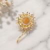 Strong Buckle Brooch Rhinestone Sunflower Pin for Women, Golden Flower Lapel Suit Dress Scarf Hat Bag Decoration, Clothing Accessory Gift Girls