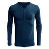 Camicia Henley a Maniche Lunghe da Uomo Tinta Unita