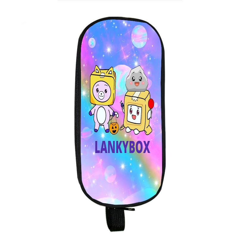 Lankybox Boxy And Foxy Robot Pencil Case Big Storage Box Portable Girls Pen Bag Double Layer School Pouch Kawaii Stationery Case