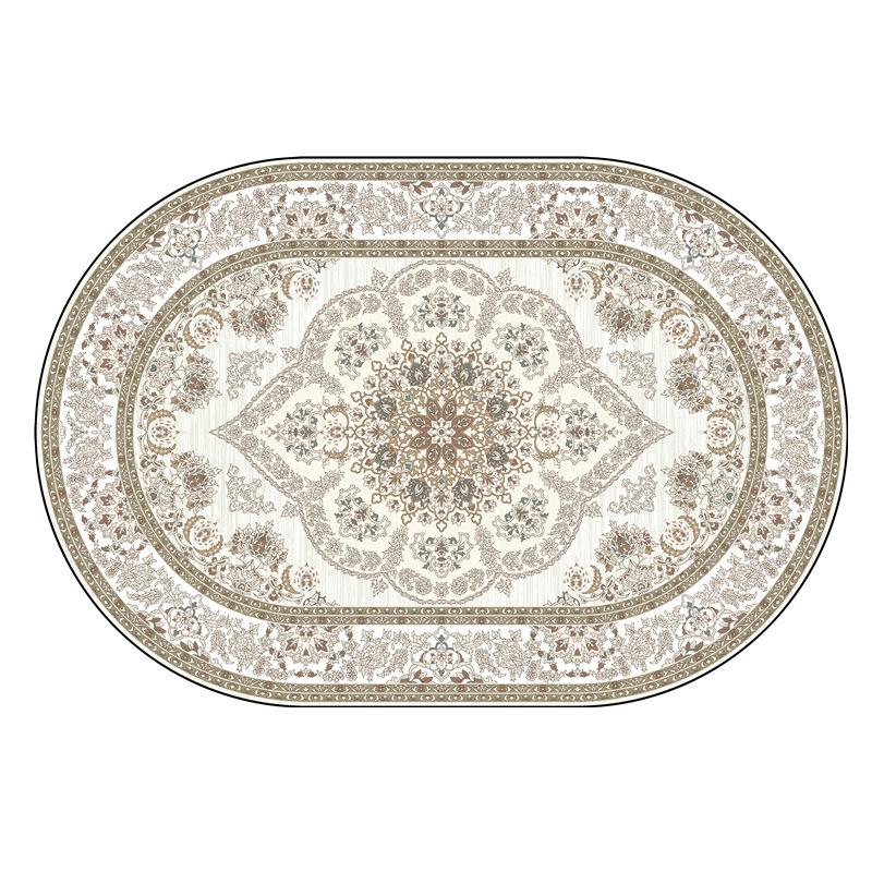 Oval Carpet Persian Ethnic Style Living Room Carpet Anti Dirt and Anti Slip Sofa Tea Table Carpet