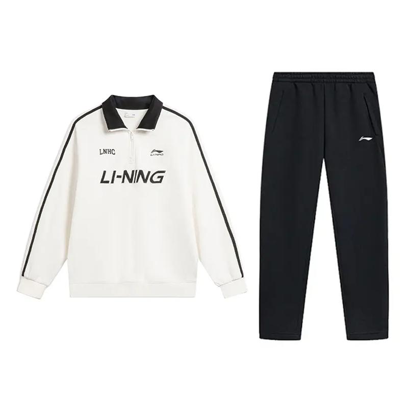 

Li-Ning American Vintage Trendy Warm Comfortable Versatile Pullover Half-Zip Long Sleeve Sweatshirt Casual Sports Set AWDU919-1-AKL75-5 S