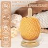 Bamboo Wood Yarn Stand Yarn Spool Storage Stand Home Braided Table Top Rotary Ball Wooden Winder Yarn Ball Holder Dispenser