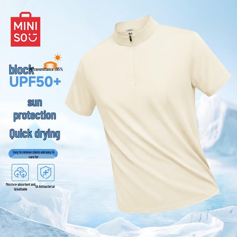 MINISO Men's Half-Zip Quick-Dry Sun Protection T-Shirt