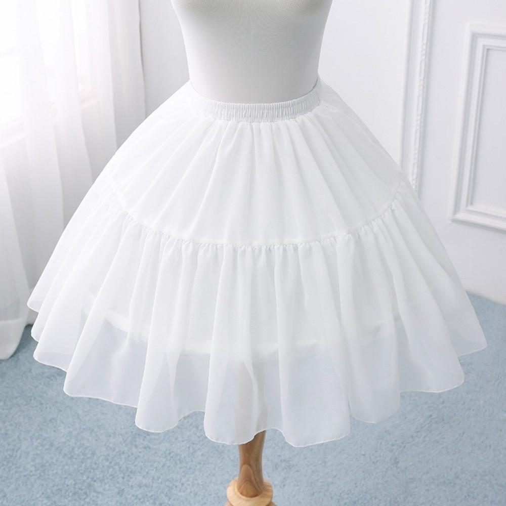 Elastic Wedding Petticoats Adjustable Fish-bone Skirt Cute Puffy Short Skirts Girl Lolita Skirts