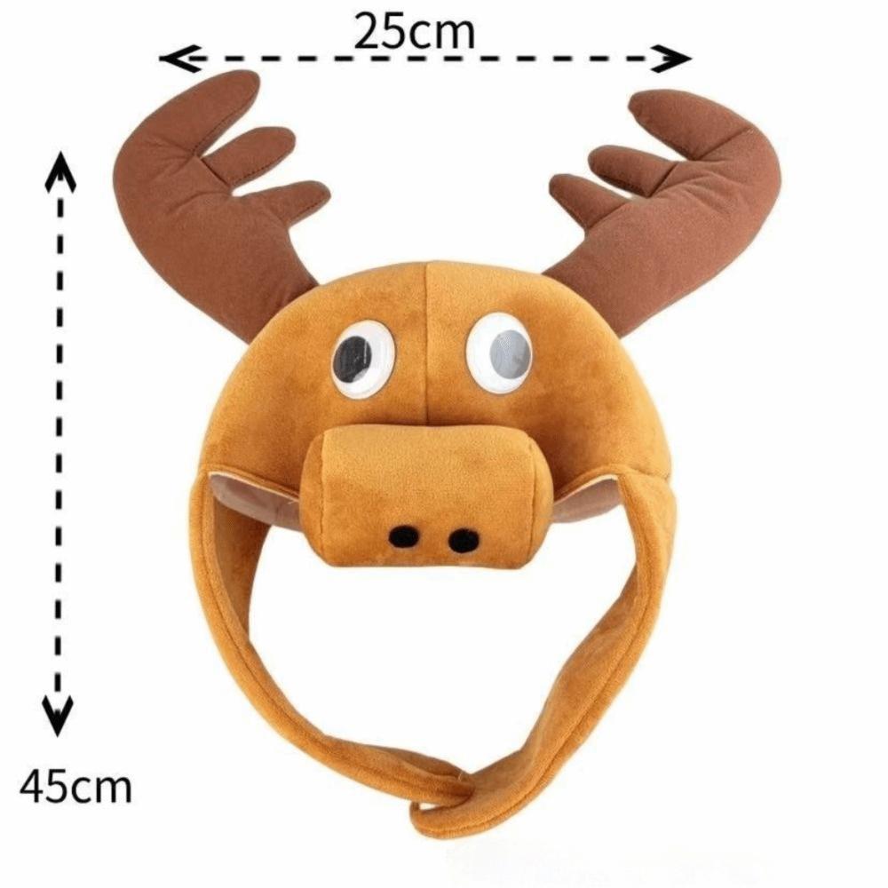 Scary Forest Deer Plush Reindeer Plush Hat Cosplay Deer Head Hat Halloween Gift for Kids