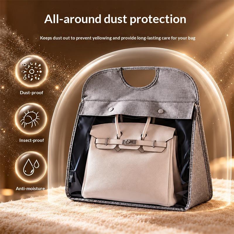 Transparent Waterproof Handbag Hanging Storage Organizer Visible Dust Bag for Closet Wardrobe Bag Protection