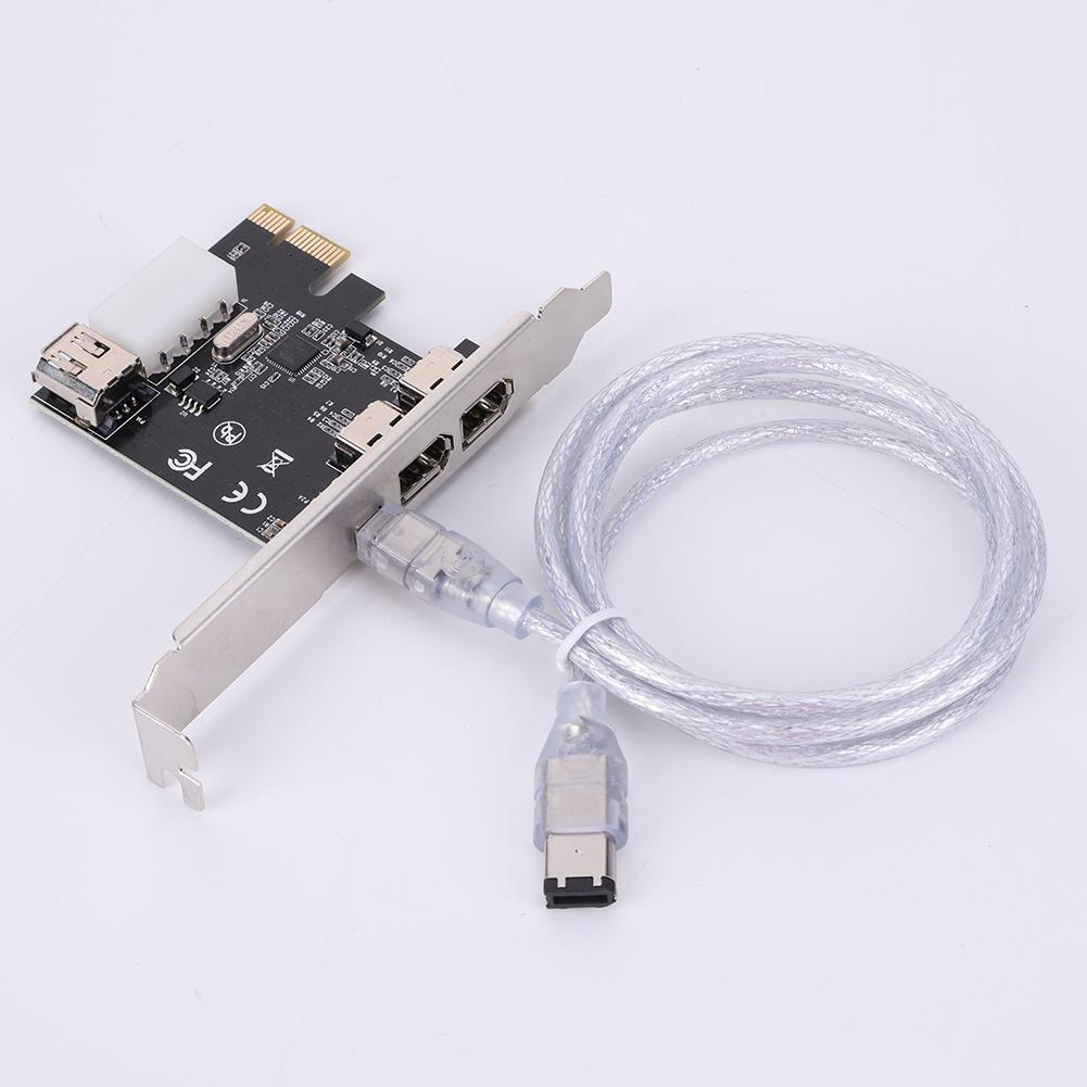 PCI-E 1X To 16X 1394 DV Video Capture Card with 6 Pin To 4 Pin Firewire Adapter 3 Ports Free Driver Desktop Computer Accessory