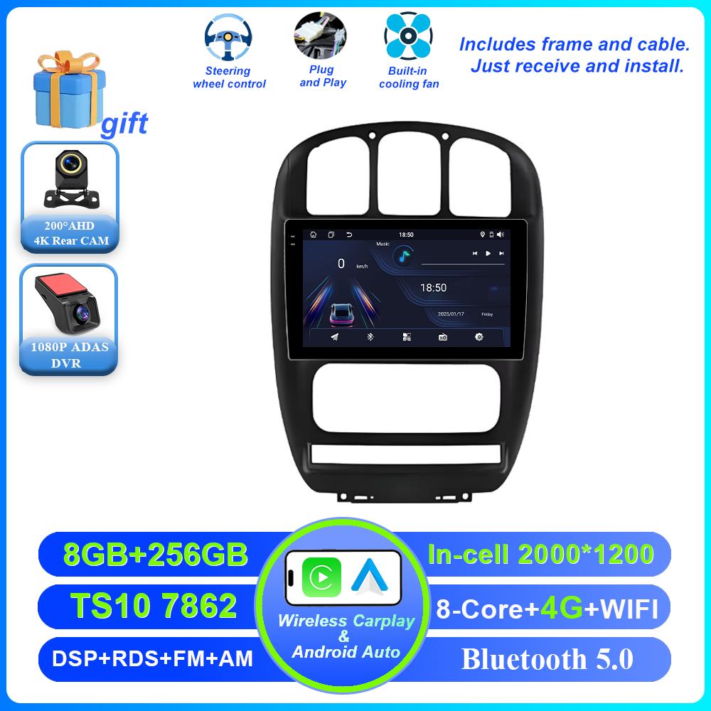 Android 16 For Dodge Caravan 4 For Chrysler Grand Voyager RS 2000 - 2012 Auto Wireless Carplay Car Radio Multimedia Video Tools