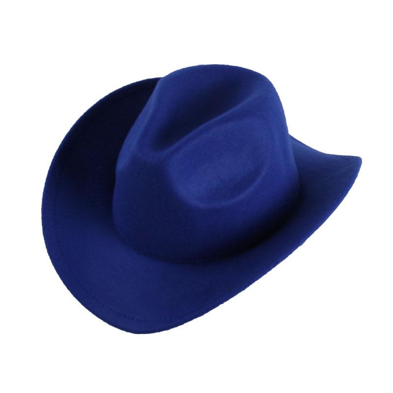 Western Denim Crimped Hat Retro Woolen Jazz Hat Felt Top Hat For Men And Women