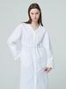 Nub V Neck Shirt Long Dress - White