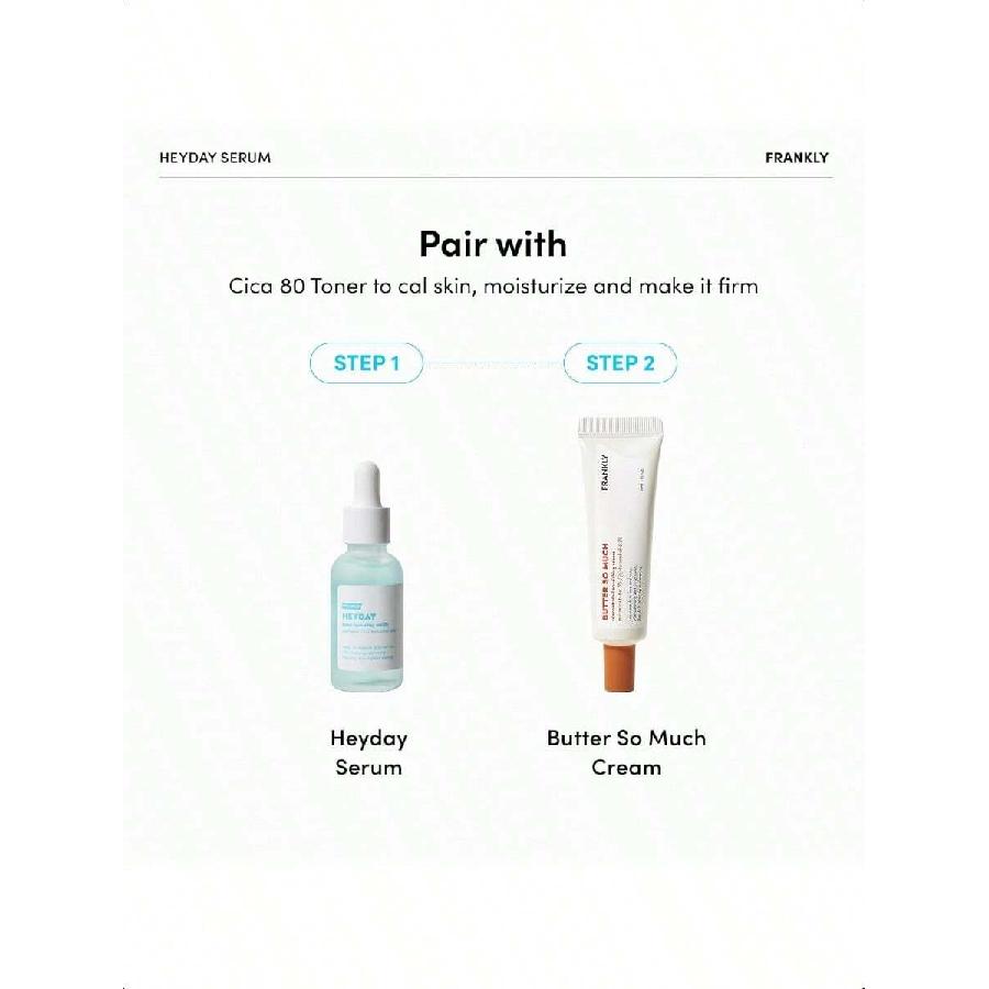 FRANKLY Heyday Serum - 30ml | 1.125% Panthenol, Hyaluronic Acid Complex For Intense Deep Moisture, Radiant Complexion Boost | Vegan, Anti-Aging