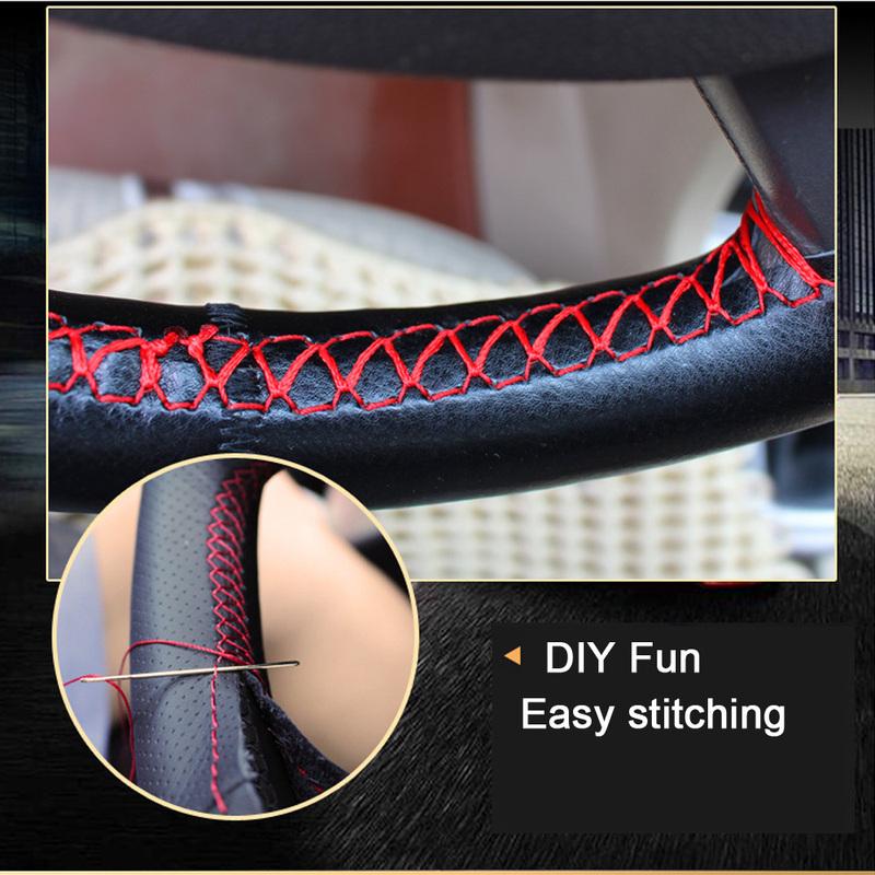 New Hand-stitched  Leather Car Steering Wheel Cover 38cm /15inch For Mercedes Benz AMG W203 W205 W204 W164 W140 W211 C260