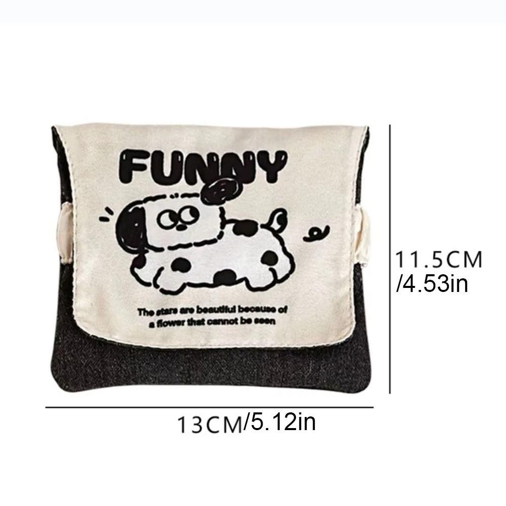 Large Capacity Mini Cosmetic Bag Puppy Cartoon Coin Purse Sanitary Napkin Storage Bag Women