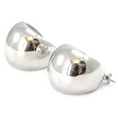 [I4217] - Silver Hoop Earrings 'Choréographie' (rhodium-plated) - 14x15 Mm