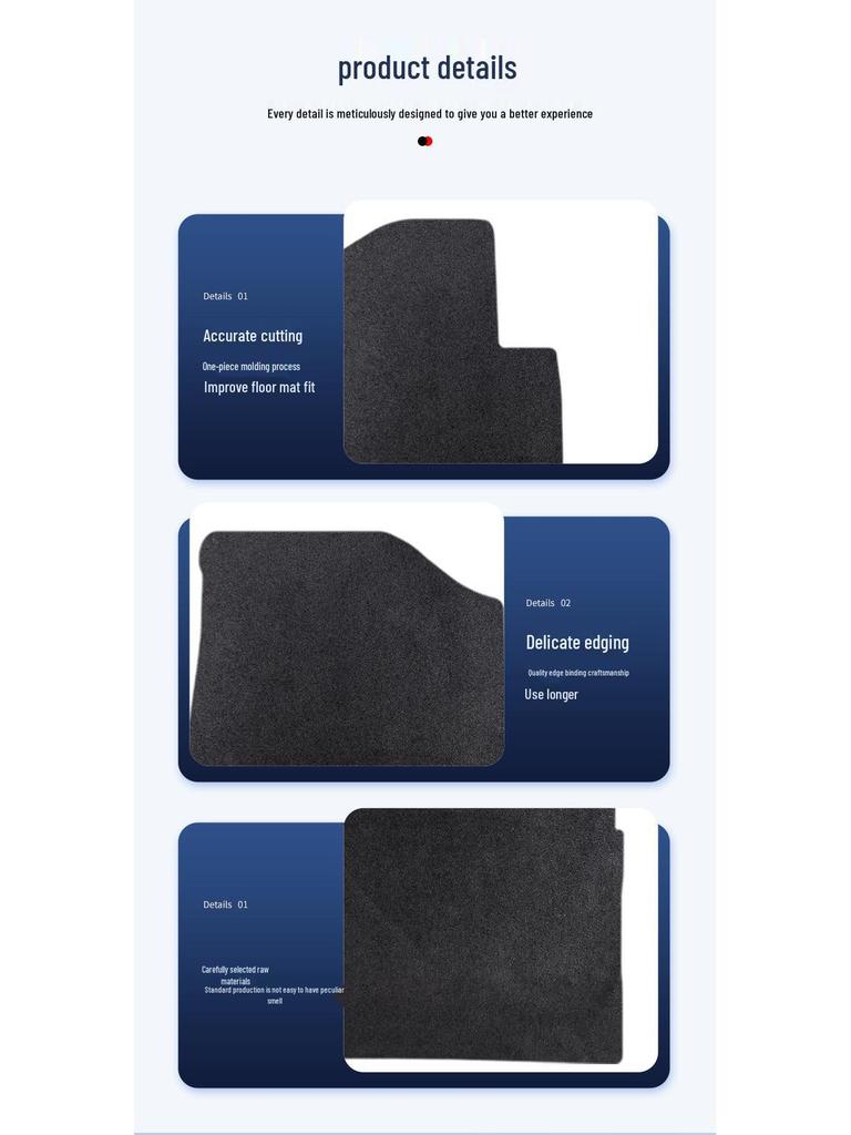 High-Quality Rear Passenger Floor Mats for 2016 Beijing Hyundai Yuedong (Left-Hand Drive)