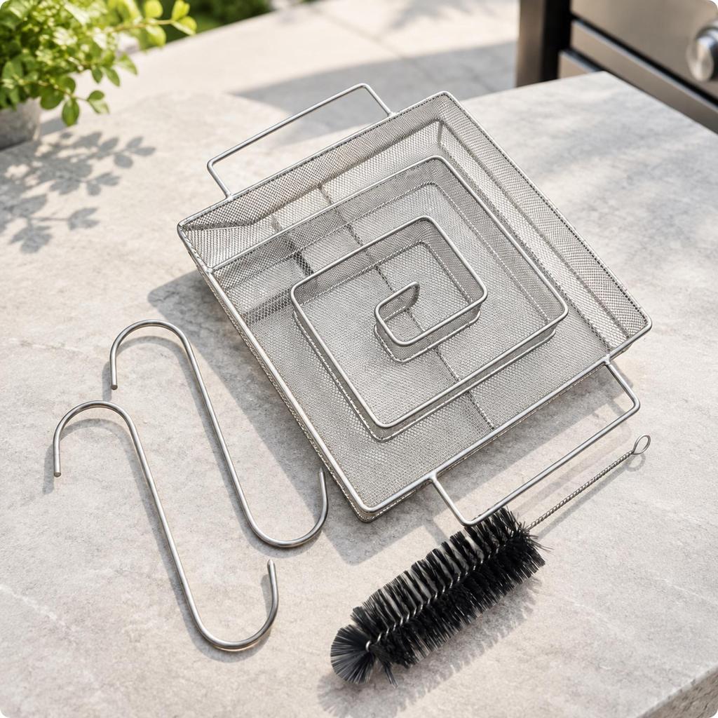 Silver Stainless Steel Cold Smoke Generator Tray Easy to Clean 304