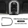 For Porsche Macan 2015-2018 Carbon Fiber Car Front Roof Reading Light Panel Trim Frame Interior Decoration Sticker Accessories
