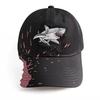 1 Stück Unisex Baseballkappe mit Haifischstickerei - Funky Stil Schwarz mit Rosa Akzenten, Ganzjahreskomfort, Strapazierfähiger Hochwertiger Stoff