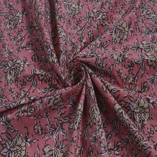 

5 ярдов хлопчатобумажной ткани с цветочным принтом, индийская ткань из вуали, подходящая для изготовления и шитья розовой ткани