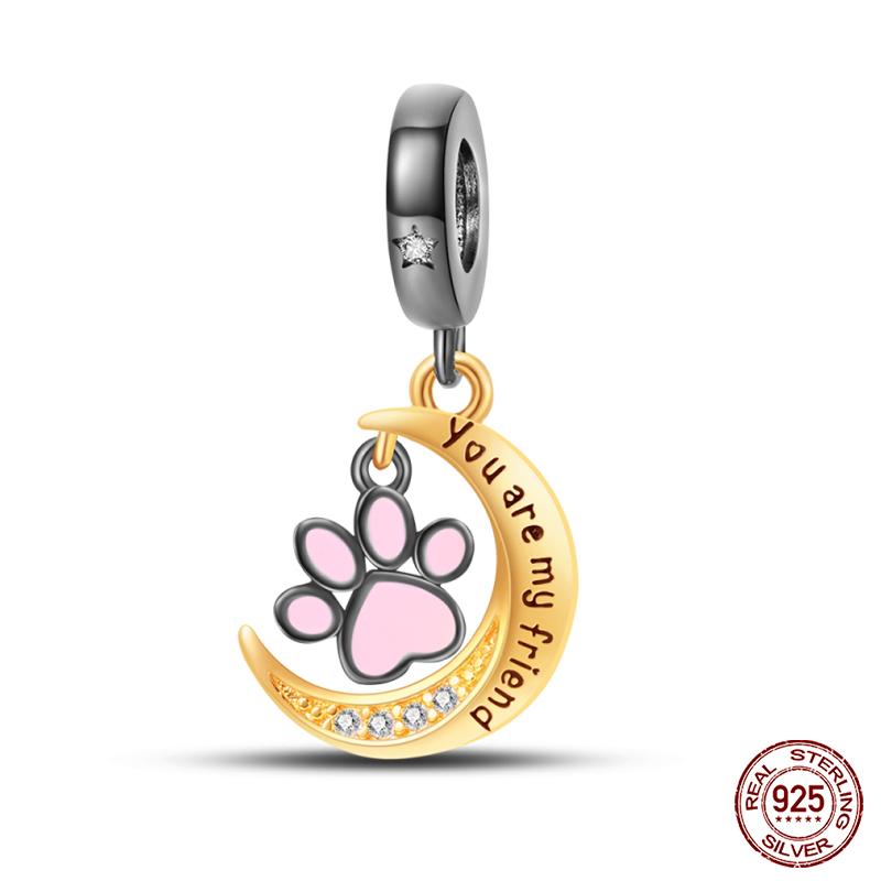 Copper Lovely Animal Cat Squirrel Penguin Heart Zircon Charms Beads Fit Qikaola Original Bracelets Fine Diy Jewelry