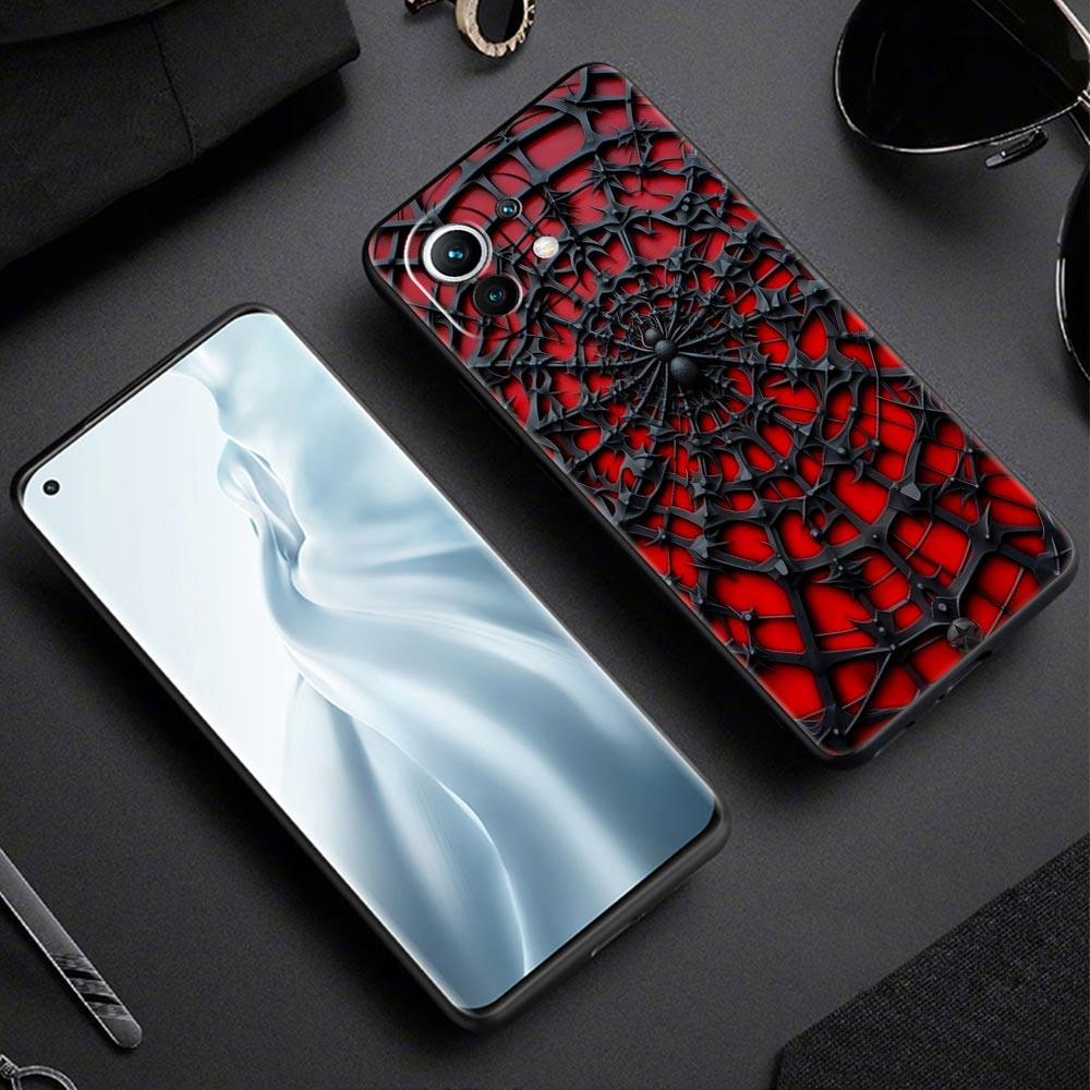 Spider Web Phone Case Cover for Xiaomi Mi 17 Pro Max 15 14 13 12 11 Ultra 15T 14T 13T 12T 11T Pro Lite Soft TPU Shell Fundas Bag