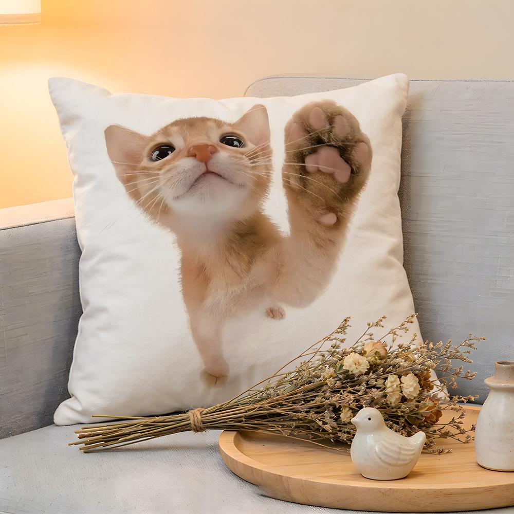 Cushion Cover Kwaii Animal cat dog  Linen  SkinFriendly Soft Decorative Case for Sofa Home Decor Pillow cover