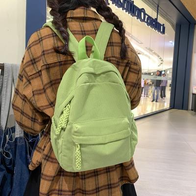 Corduroy Backpack for Casual Simple Women Backpack Versatile Travel Backpack Back To School Bags Class Bag for Girl Mochilas Sac