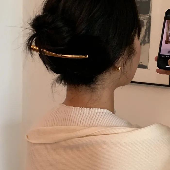 Dune Metal Hair Pin_gold