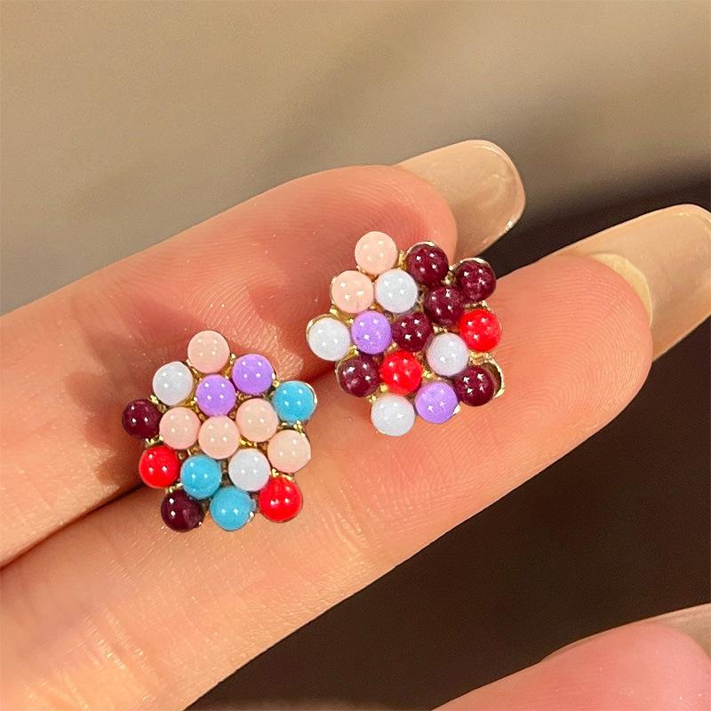 Summer Candy Color Beaded Earrings - Sweet, Cute, Minimalist Jewelry