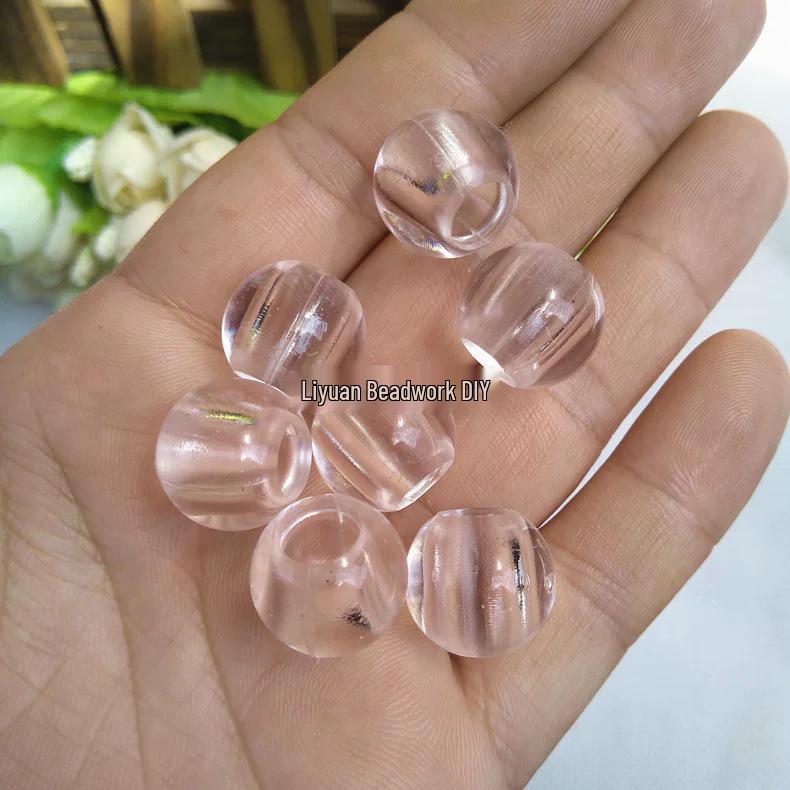 Прозрачные акриловые круглые бусины с большим отверстием – 14 мм для шнурков, сумок, штор и аксессуаров