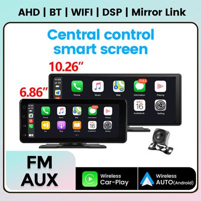 10.26/6.86 polegadas tela inteligente sistemas de carro inteligente para universal carro Raido multimídia player com sem fio Android Auto Carplay