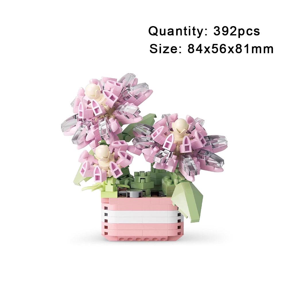 Creative Mini Block Baby Building Blocks Toy Flower Bouquet Block Set Assembly Micro 3d Building Bricks Toys For Kids Girl Gifts