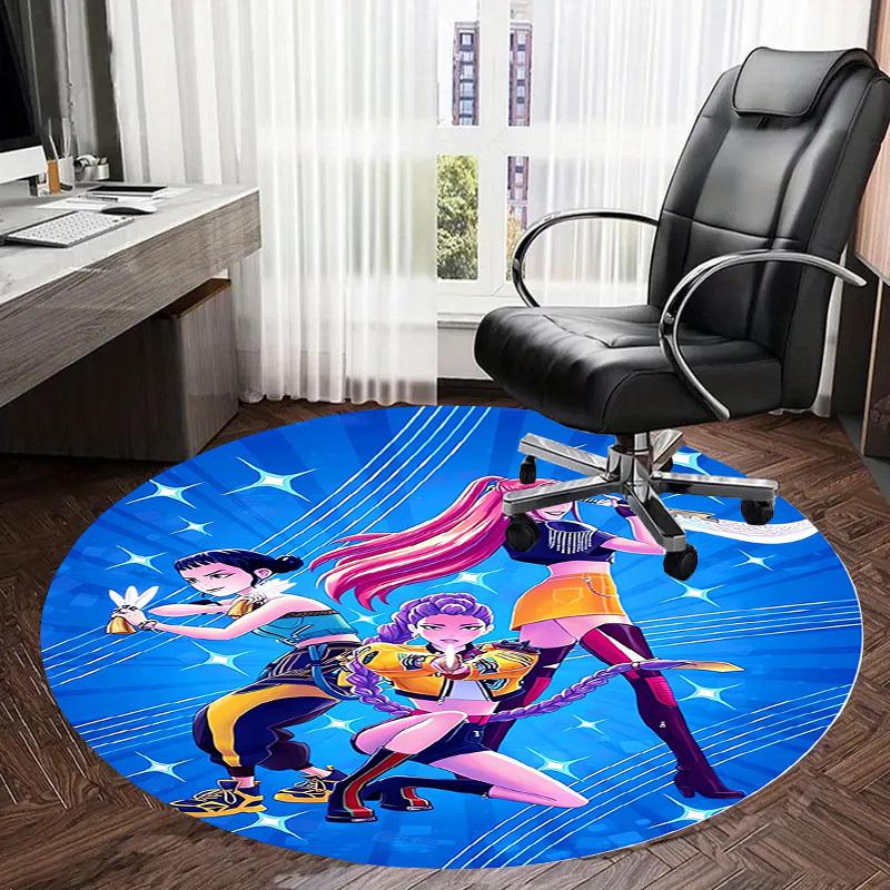 1pc Superhero TrioPower and Style Round carpet, Made of Polyester,Perfect for Decorating Office Chairs, Living Rooms,Vibrant Decorative Rug